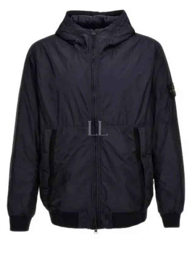 Men's Garment Dyed Crinkle Reps Recycled Nylon Primaloft TC Hooded Jacket Navy - STONE ISLAND - BALAAN 2