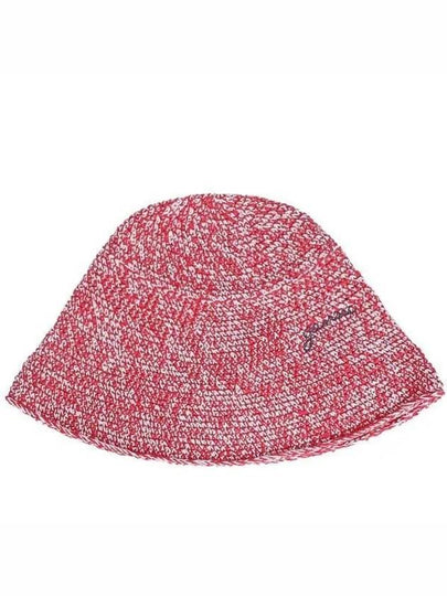 Crochet Ricamo Logo Bucket Hat Red - GANNI - BALAAN 2