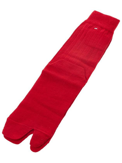 Tabi Ribbed Wool Blend Socks Red - MAISON MARGIELA - BALAAN 2