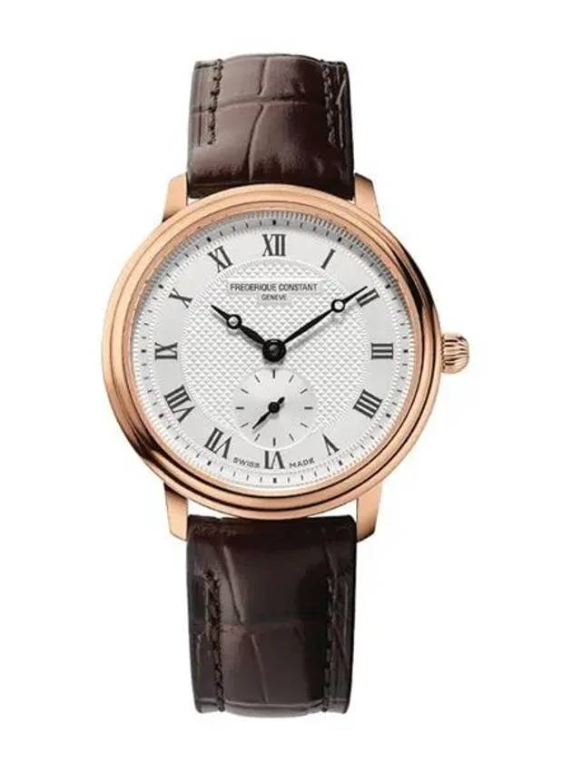 Women’s Classics Slimline Small Seconds Watch Pink Brown - FREDERIQUE CONSTANT - BALAAN 3