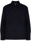 Wool Lightweight Down Shirt Jacket Navy - THOM BROWNE - BALAAN.