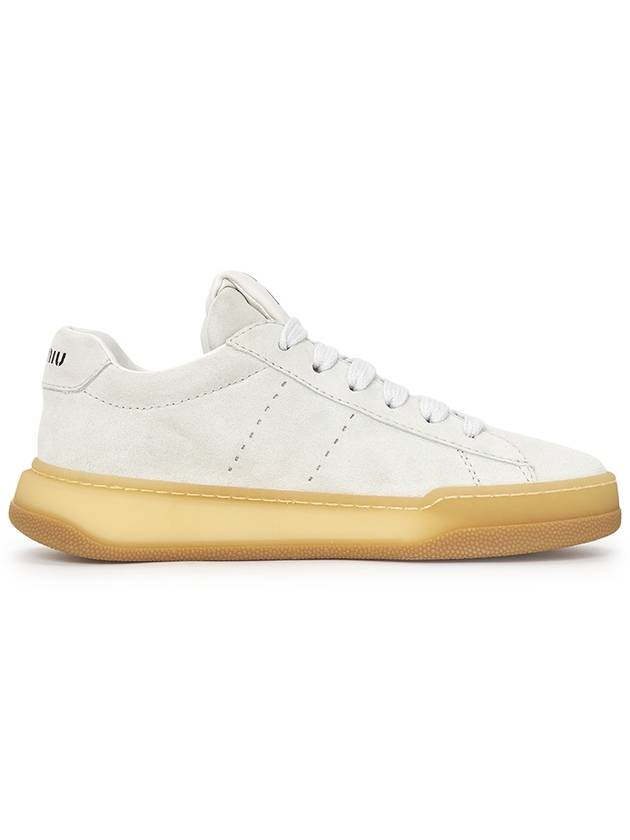 Women's Suede Low Top Sneakers White - MIU MIU - BALAAN 5