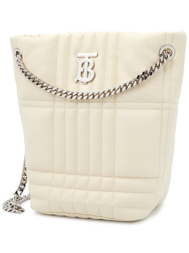 Lola Quilted Lambskin Small Bucket Bag White - BURBERRY - BALAAN 3