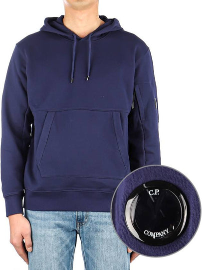 Logo Patch Drawstring Hoodie Navy - CP COMPANY - BALAAN 2