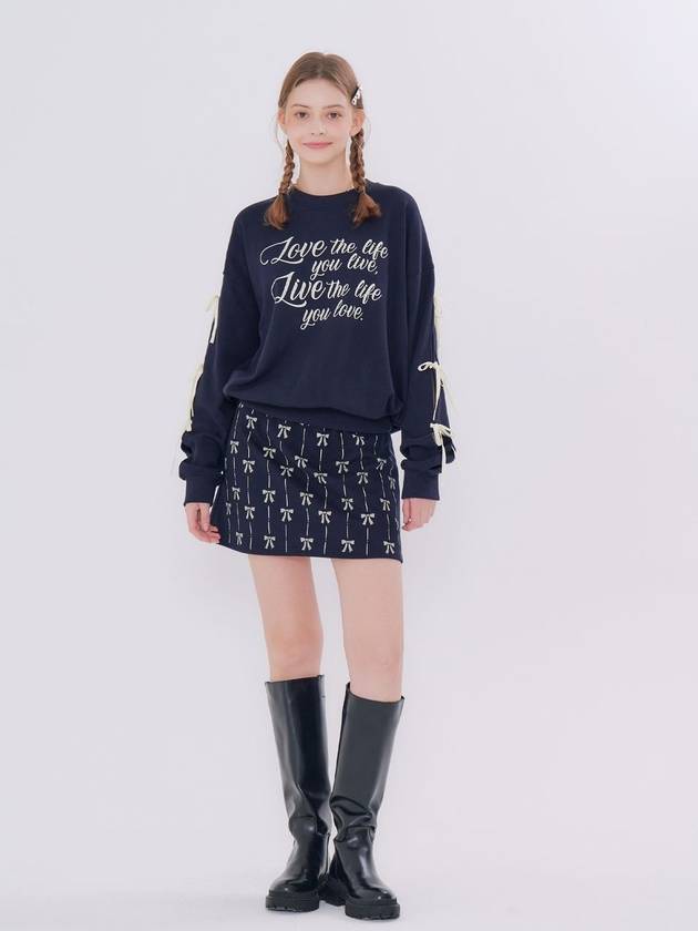 MET ribbon detail sweatshirt mini skirt set - METAPHER - BALAAN 4