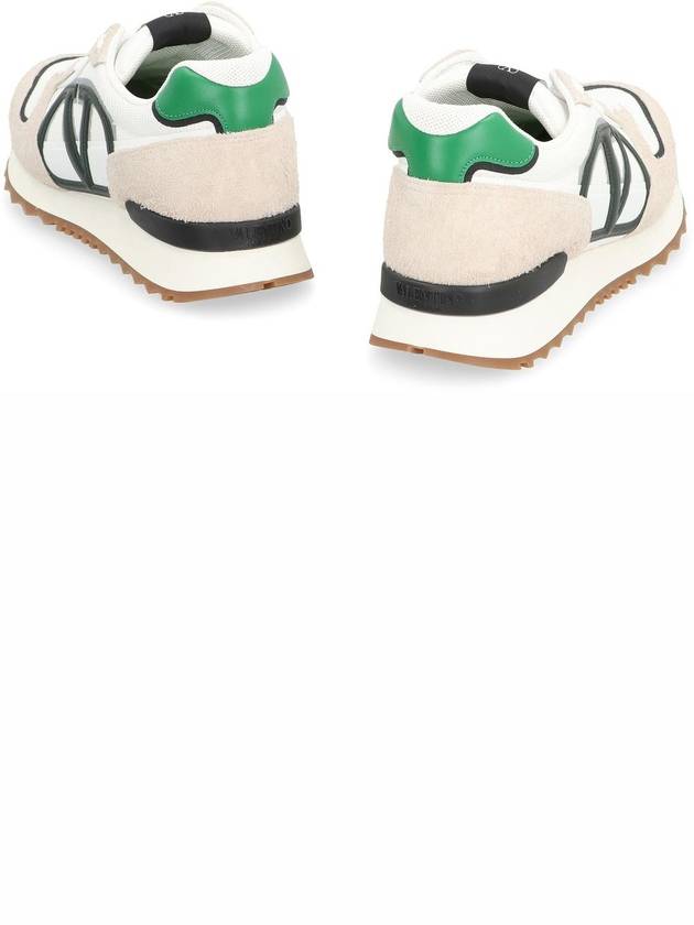 V Logo Face Low Top Sneakers White Green - VALENTINO - BALAAN 5