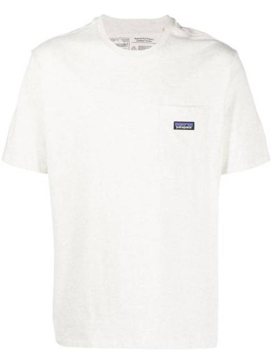 Men's Daily Pocket Regenerative Cotton Short Sleeve T-Shirt White - PATAGONIA - BALAAN 1