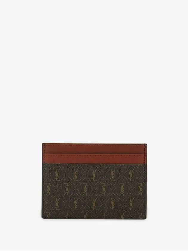 Monogram Canvas Card Wallet Brown - SAINT LAURENT - BALAAN 4