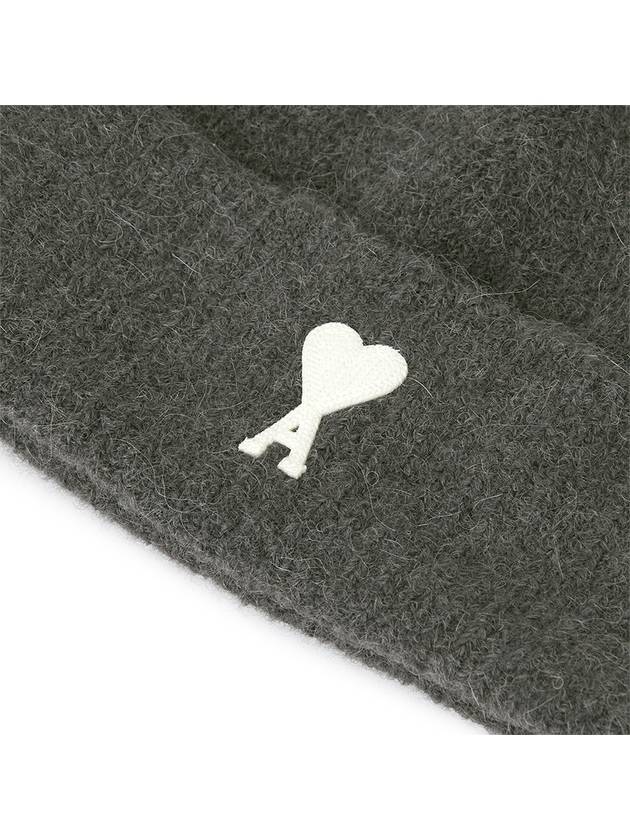 Logo Patch Knit Beanie Dark Gray - AMI - BALAAN 5