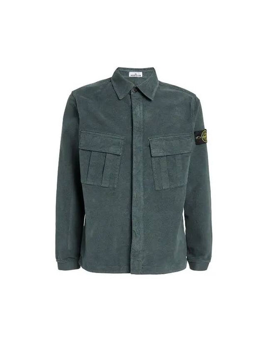 Wappen Patch Two Pocket Shirt Jacket Blue Green - STONE ISLAND - BALAAN 2