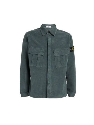 Wappen Patch Two Pocket Shirt Jacket Blue Green - STONE ISLAND - BALAAN 1