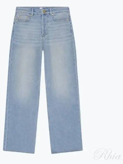 Overdyed Heavy Izey Straight Jeans Light Blue - GANNI - BALAAN 2