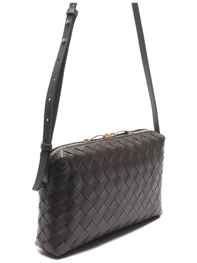 Intrecciato Leather Mini Cross Bag Fondente - BOTTEGA VENETA - BALAAN 4