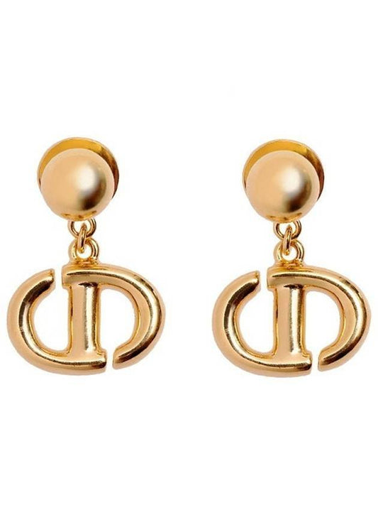 CD Navy Earrings Gold - DIOR - BALAAN 1