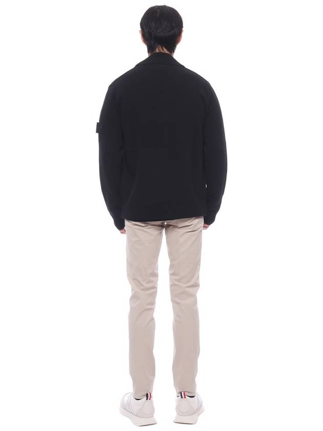 Compass Patch Cardigan Black - STONE ISLAND - BALAAN 6