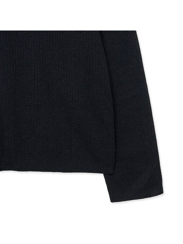 Layered V Neck Polo Knit Black - NOIRER - BALAAN 7