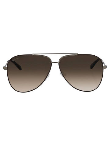 Eyewear Aviator Metal Sunglasses Brown - SALVATORE FERRAGAMO - BALAAN 1