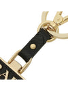 Saffiano Leather Triangle Logo Key Holder Black - PRADA - BALAAN 6