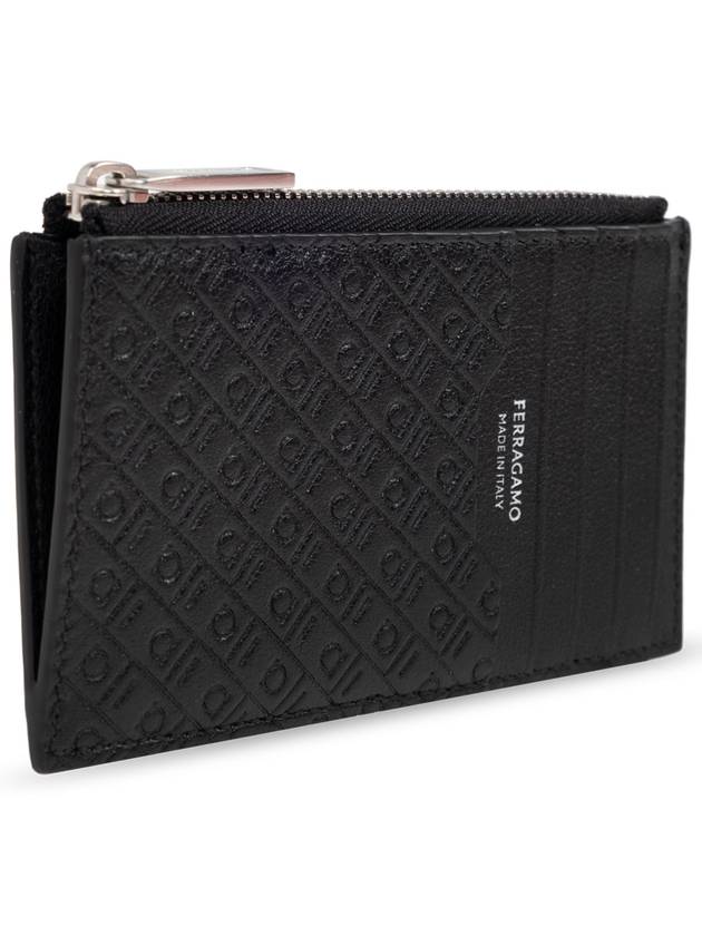 FERRAGAMO Leather Card Case, Men's, Black - SALVATORE FERRAGAMO - BALAAN 4