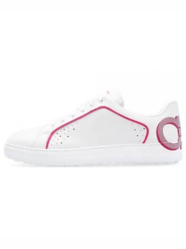 Piping Low-Top Sneakers Pink White - SALVATORE FERRAGAMO - BALAAN 2