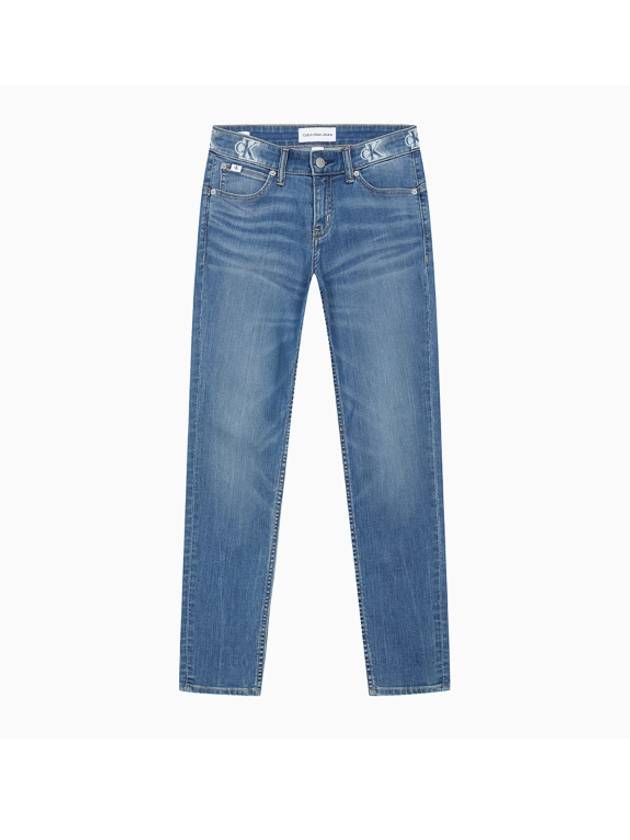 Jeans Body Fit Ankle Denim Jeans Mid Blue - CALVIN KLEIN - BALAAN 1