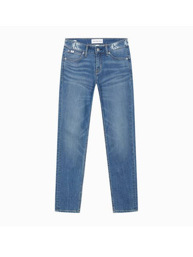 Jeans Body Fit Ankle Denim Jeans Mid Blue - CALVIN KLEIN - BALAAN 1