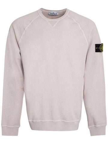 Garment Dyed Malfile Fleece Crewneck Sweatshirt Rose Pink - STONE ISLAND - BALAAN 1