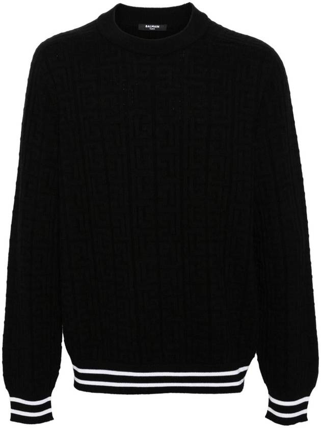 Balmain Merino Wool Sweater With Stripe Detail And Jacquard Pattern - BALMAIN - BALAAN 1