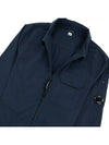 Emerized Gabardine Overshirt Zip-Up Jacket Navy - CP COMPANY - BALAAN 4