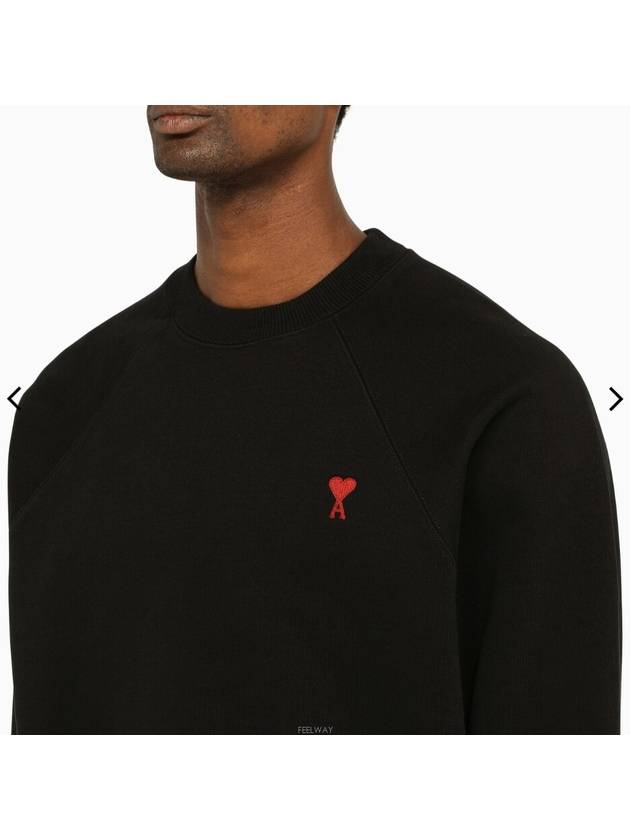 Small Heart Logo Sweatshirt Black - AMI - BALAAN 3