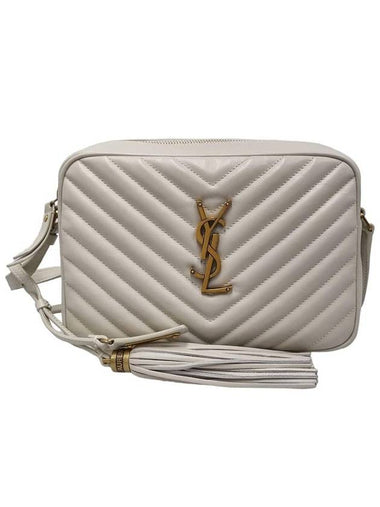 Women s 574494 Ivory leather gold logo tassel decoration Lou camera cross bag - SAINT LAURENT - BALAAN 1