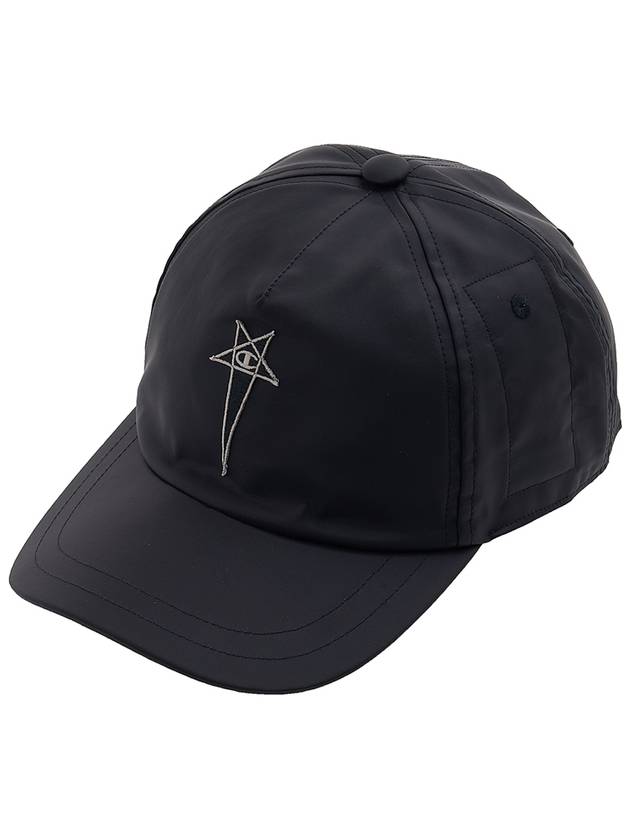 Champion Logo Motif Embroidered Ball Cap Black - RICK OWENS - BALAAN 2