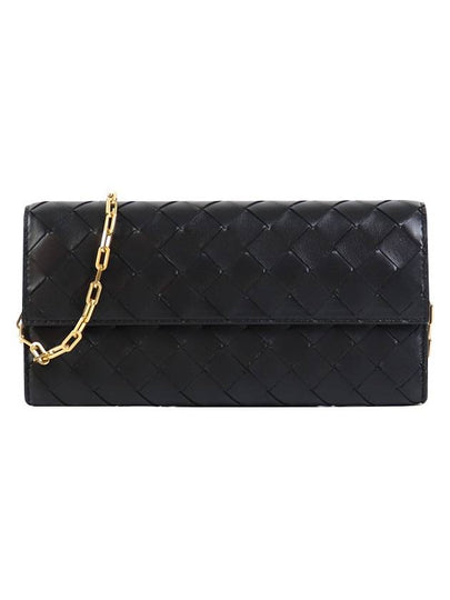 Intrecciato Chain Long Wallet Black - BOTTEGA VENETA - BALAAN 2