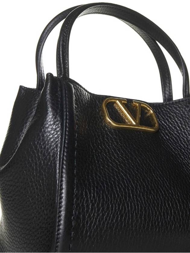 Logo Leather Tote Bag Black - VALENTINO - BALAAN 4