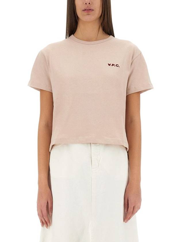 Boxy Micro Logo Short Sleeve T-Shirt Pink - A.P.C. - BALAAN 2