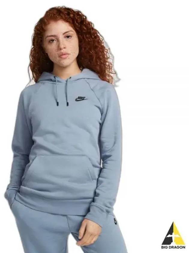 Women's Essential Fleece Hoodie Blue - NIKE - BALAAN 2