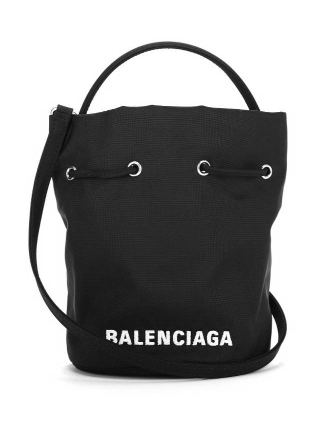 Wheel Drawstring XS Bucket Bag Black White - BALENCIAGA - BALAAN 2