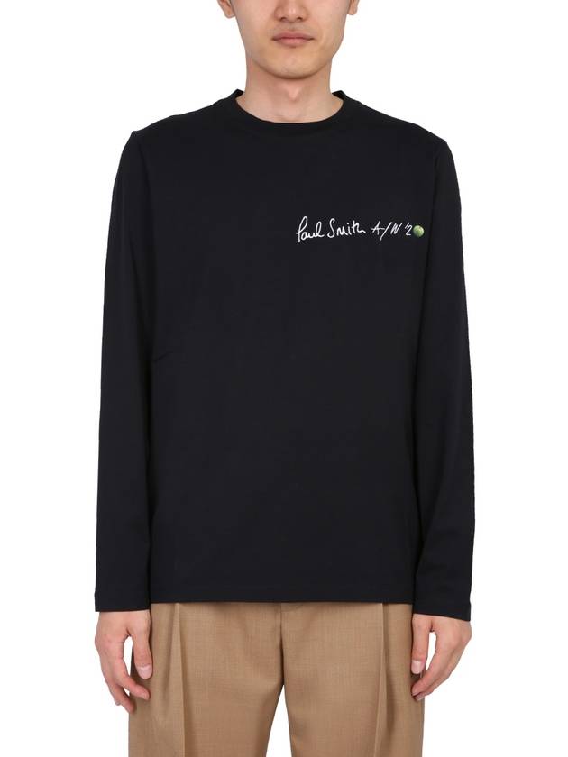 Men's Logo Long Sleeve T-Shirt Black - PAUL SMITH - BALAAN 2