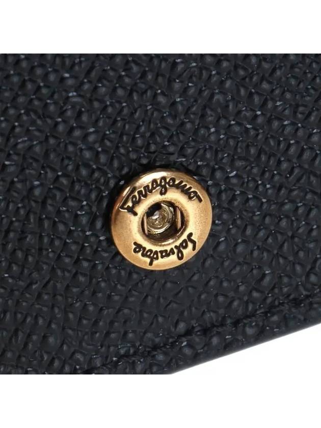 Gancini Compact Half Wallet Black - SALVATORE FERRAGAMO - BALAAN 9