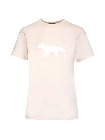 Fox Stamp Classic Short Sleeve T-Shirt Ecru - MAISON KITSUNE - BALAAN 1