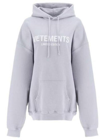 Logo Print Oversized Hoodie Purple - VETEMENTS - BALAAN 1