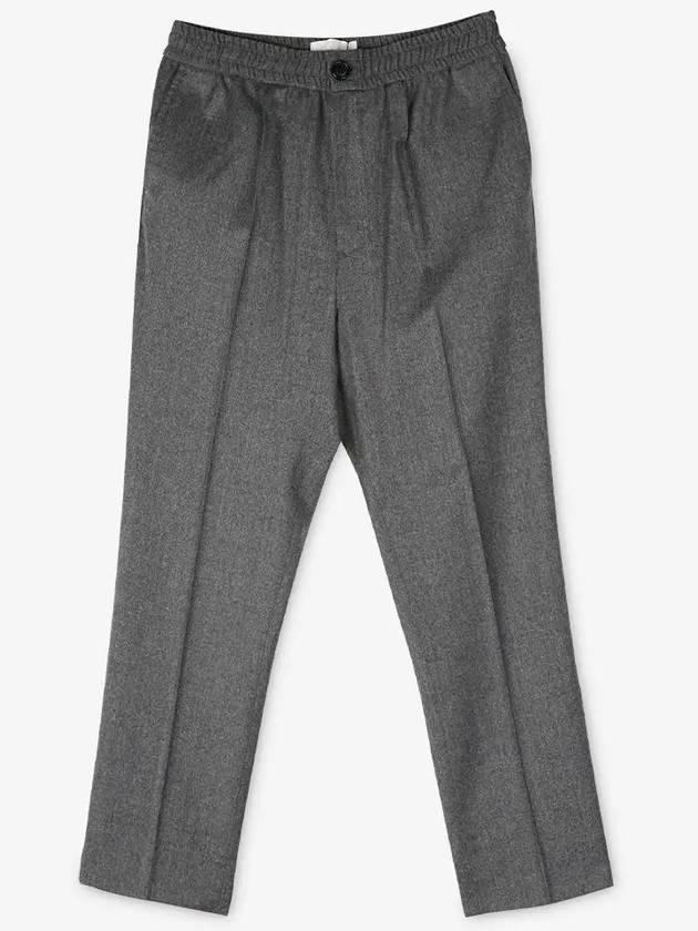 Band Crop Slim Fit Straight Pants Grey - AMI - BALAAN 3