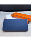 Silk Long Wallet Bleu de Presse Blue Navy Berthe Fizz H084700CKAA - HERMES - BALAAN 2