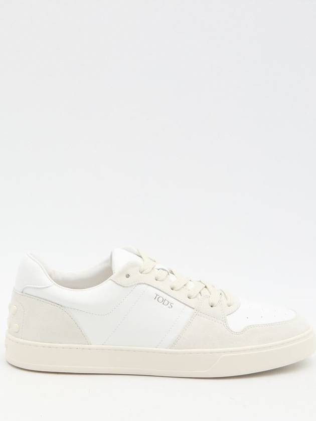 Suede Leather Low Top Sneakers White - TOD'S - BALAAN 2