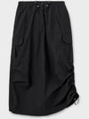 Cotton Nylon Parasuit Skirt Black - NOIRER FOR WOMEN - BALAAN 8