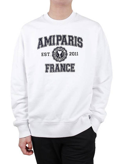 Logo Print Sweatshirt White - AMI - BALAAN 2