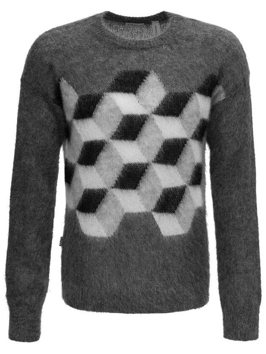 mohair knit top gray - MONCLER - BALAAN.