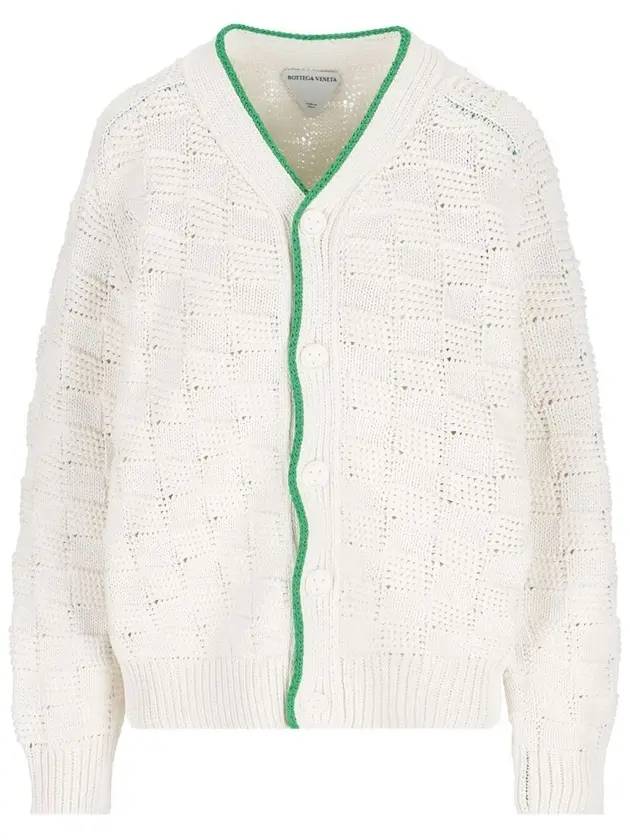 Intrecciato Pattern Cardigan White - BOTTEGA VENETA - BALAAN 1