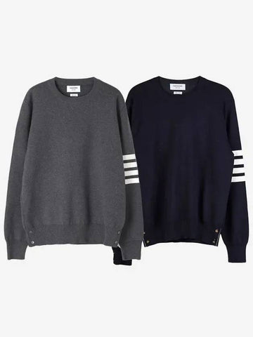 Milan stitch diagonal armband crew neck knit (2 types) MKA202A 00219 - THOM BROWNE - BALAAN 1