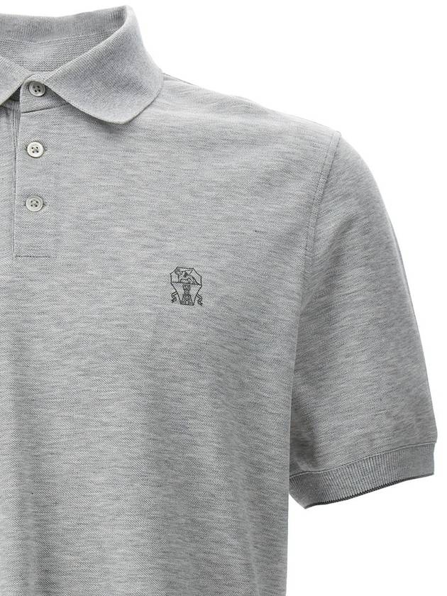 Brunello Cucinelli Logo Piqué Polo Shirt - BRUNELLO CUCINELLI - BALAAN 3